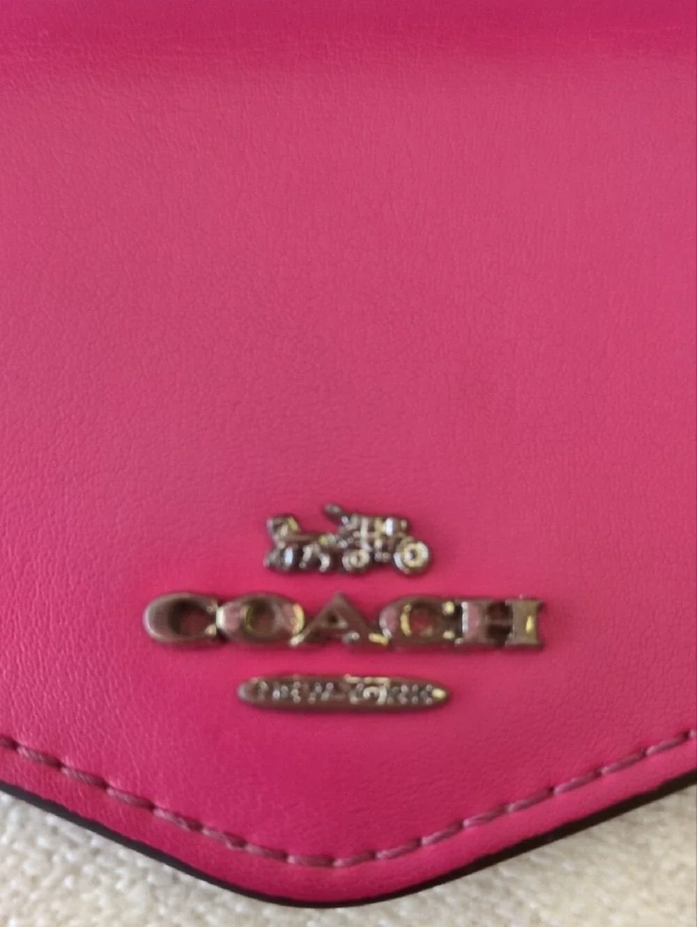 Coach Pink and White Two-Tone Mini Wallet